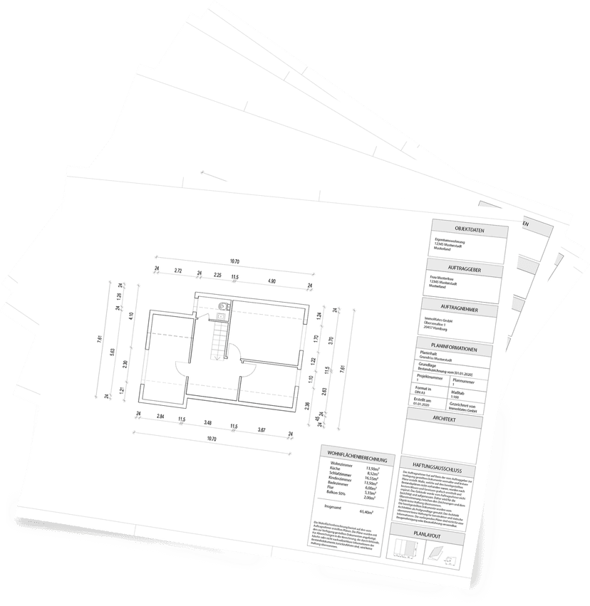 Beispiel bemasster Grundriss