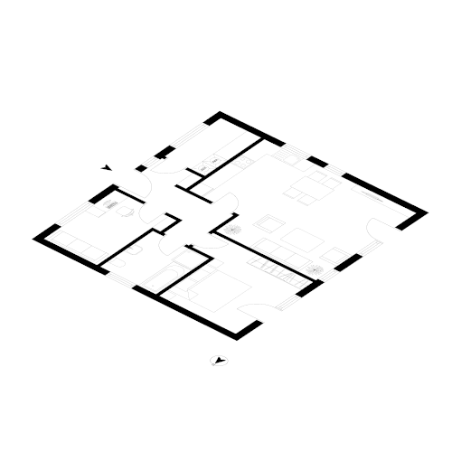 Schwarz Weiß Grundriss Beispiel